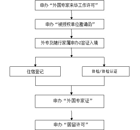 办理外教专家来华手续流程图